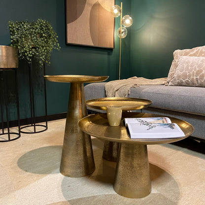 Salontafel Daisy | Goud — Zijaanzicht - sfeer