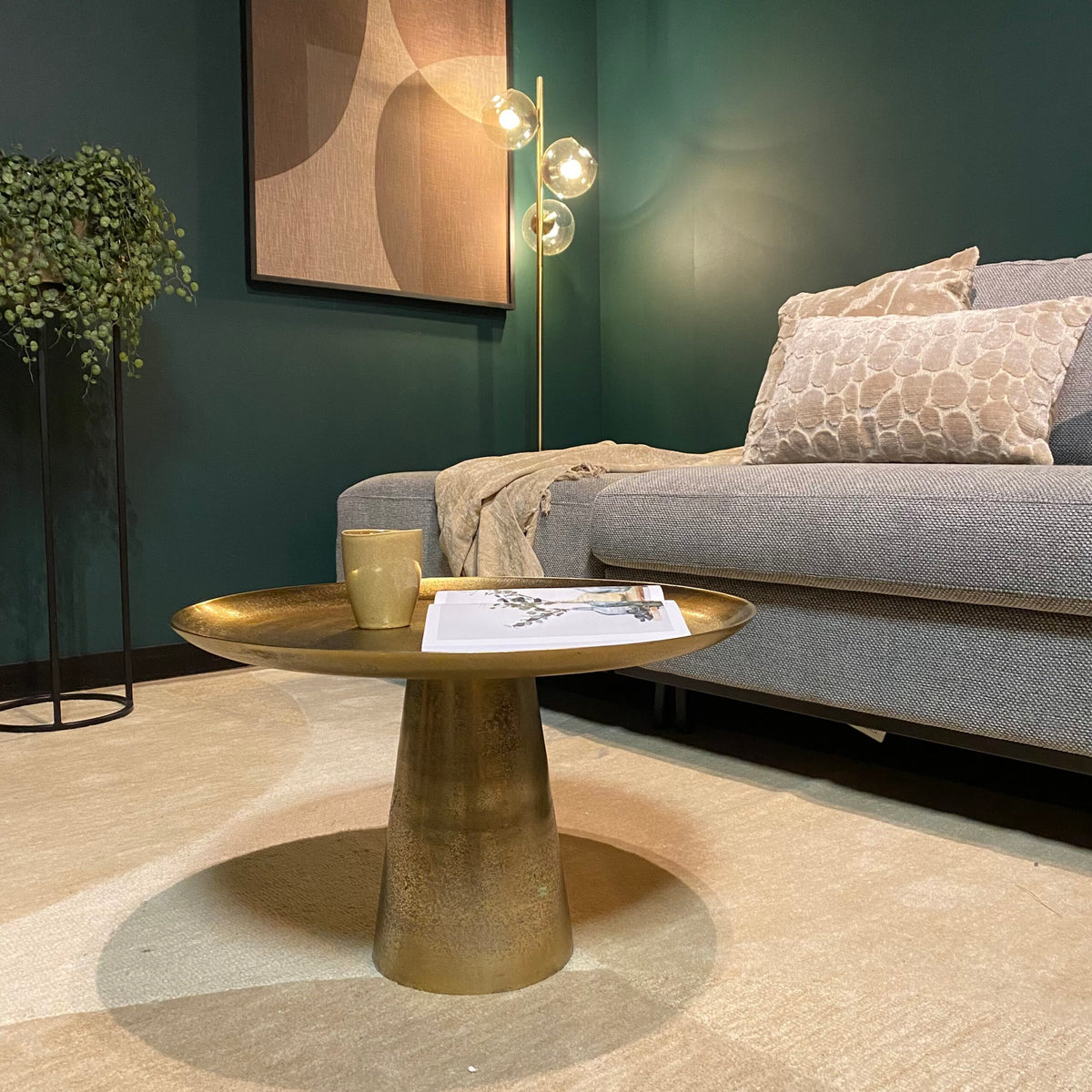 Salontafel Daisy | Goud — Zijaanzicht - sfeer