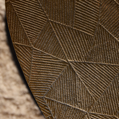 Salontafel Filou goud aluminium, detail van het materiaal