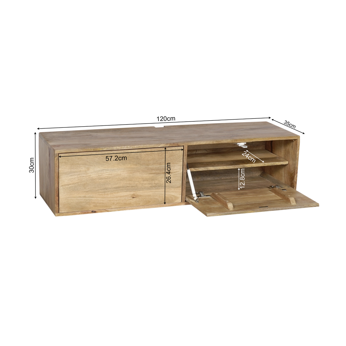 TV-Meubel Vision | Zwevend | Naturel — Maatvoering
