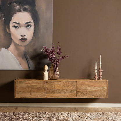 TV-Meubel Vision | Zwevend | Naturel Mangohout