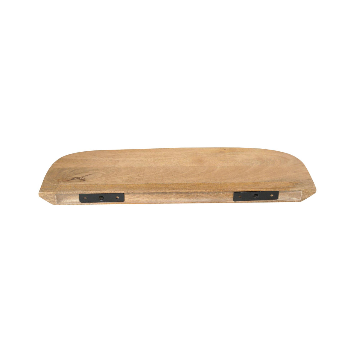 Wandplank Gusta naturel mangohout, achteraanzicht op witte achtergrond