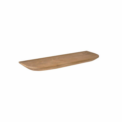 Wandplank Gusta naturel mangohout, vooraanzicht op witte achtergrond