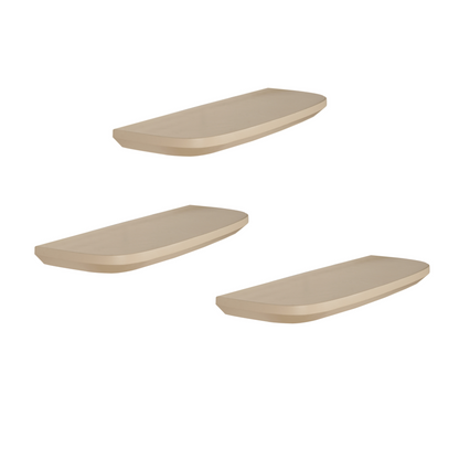 Wandplank Gusta Sand 60 cm set van 3, schuin vooraanzicht op witte achtergrond