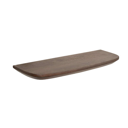 Wandplank Gusta bruin mangohout, vooraanzicht op witte achtergrond