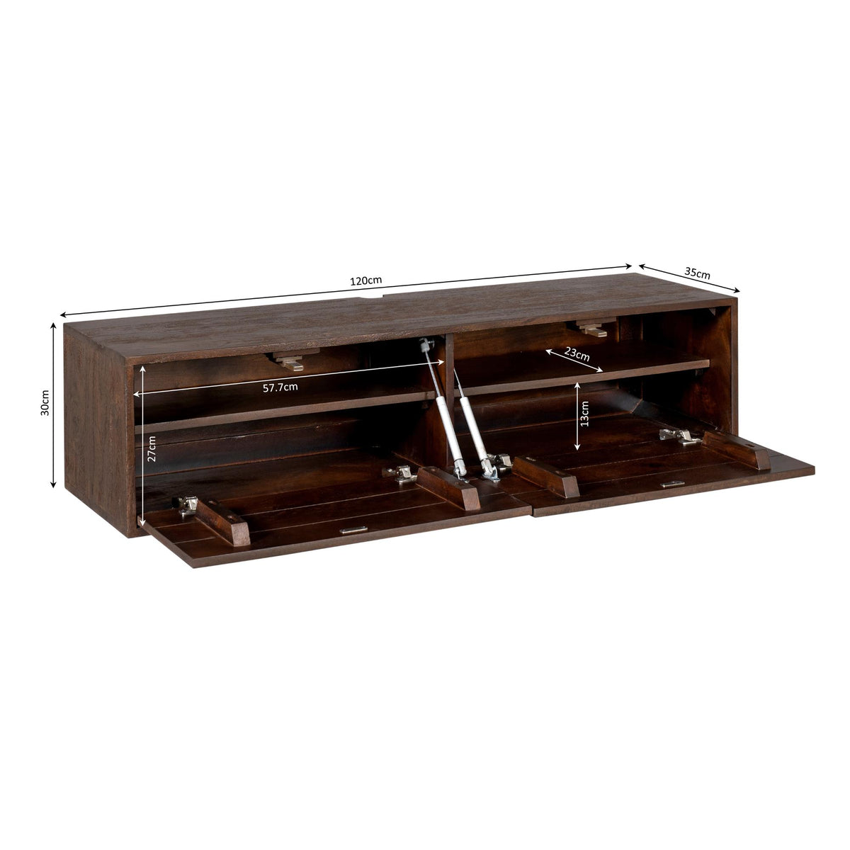 TV-Meubel Vision | Zwevend | Bruin — Maatvoering