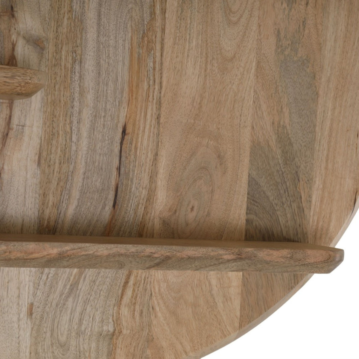 Wandmeubel Lena naturel mangohout, detail van het materiaal