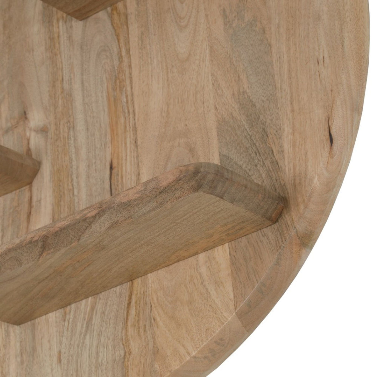Wandmeubel Lena naturel mangohout, detail van het materiaal