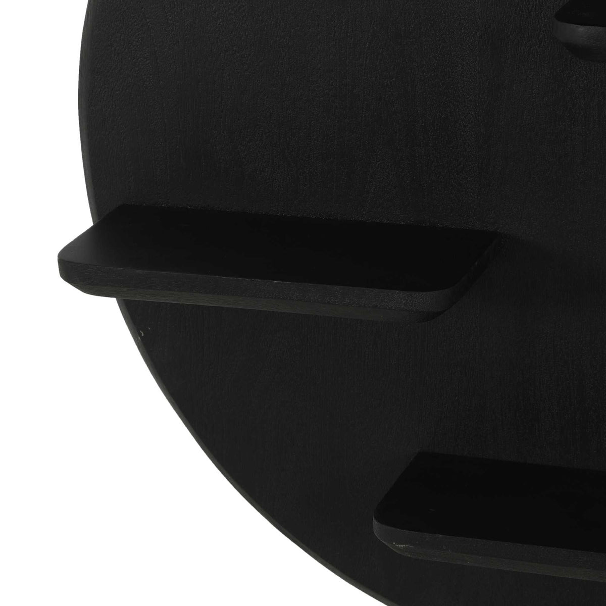 Wandmeubel Lena zwart mangohout, detail van het materiaal