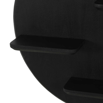Wandmeubel Lena zwart mangohout, detail van het materiaal
