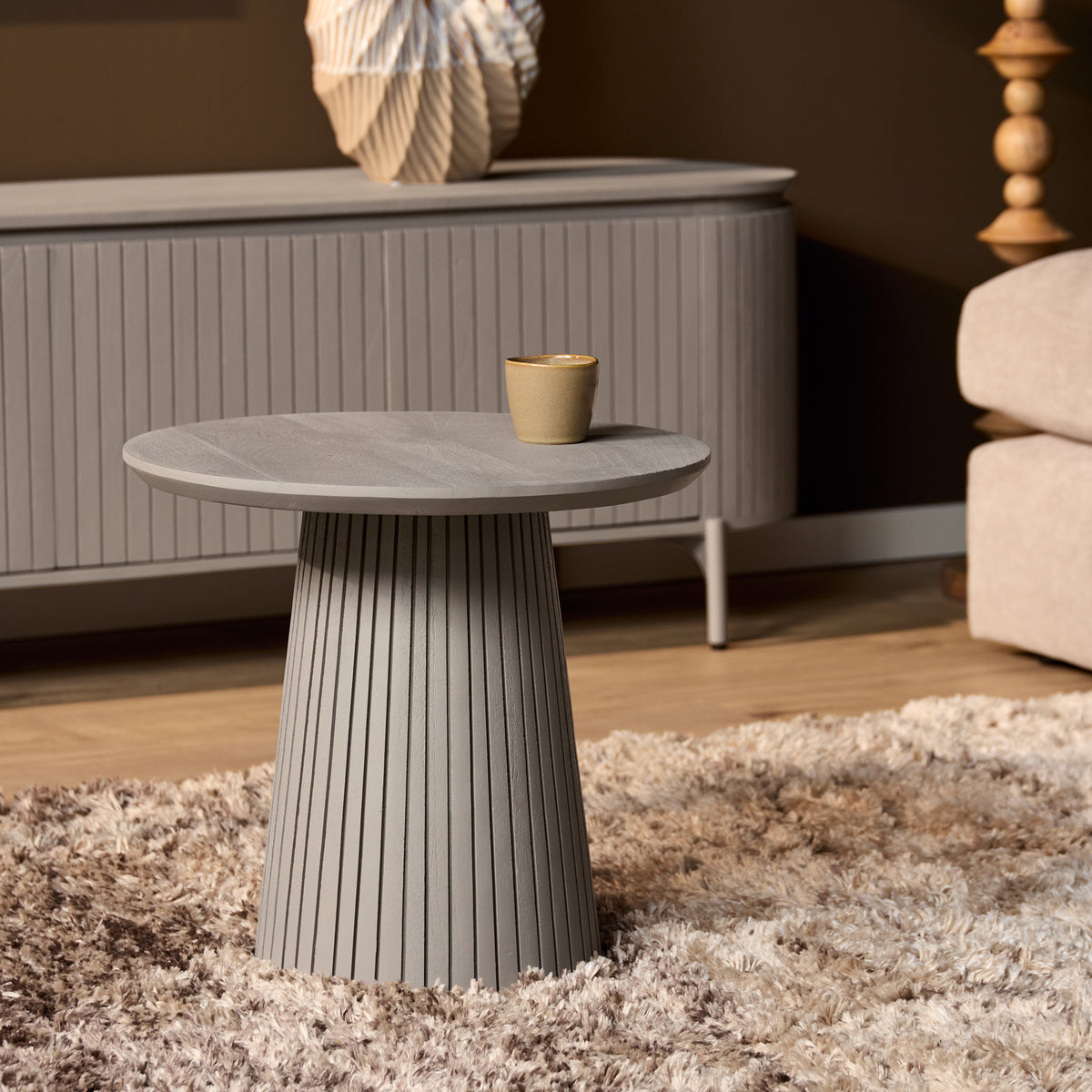 Salontafel Solana | Mangohout | taupe — Vooraanzicht - sfeer