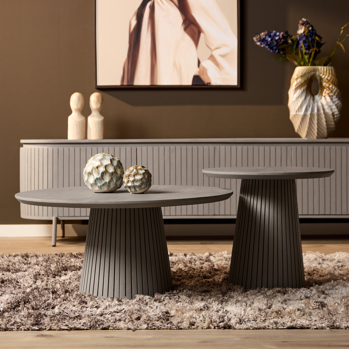 Salontafel Solana | Mangohout | taupe — Algemene Sfeerfoto