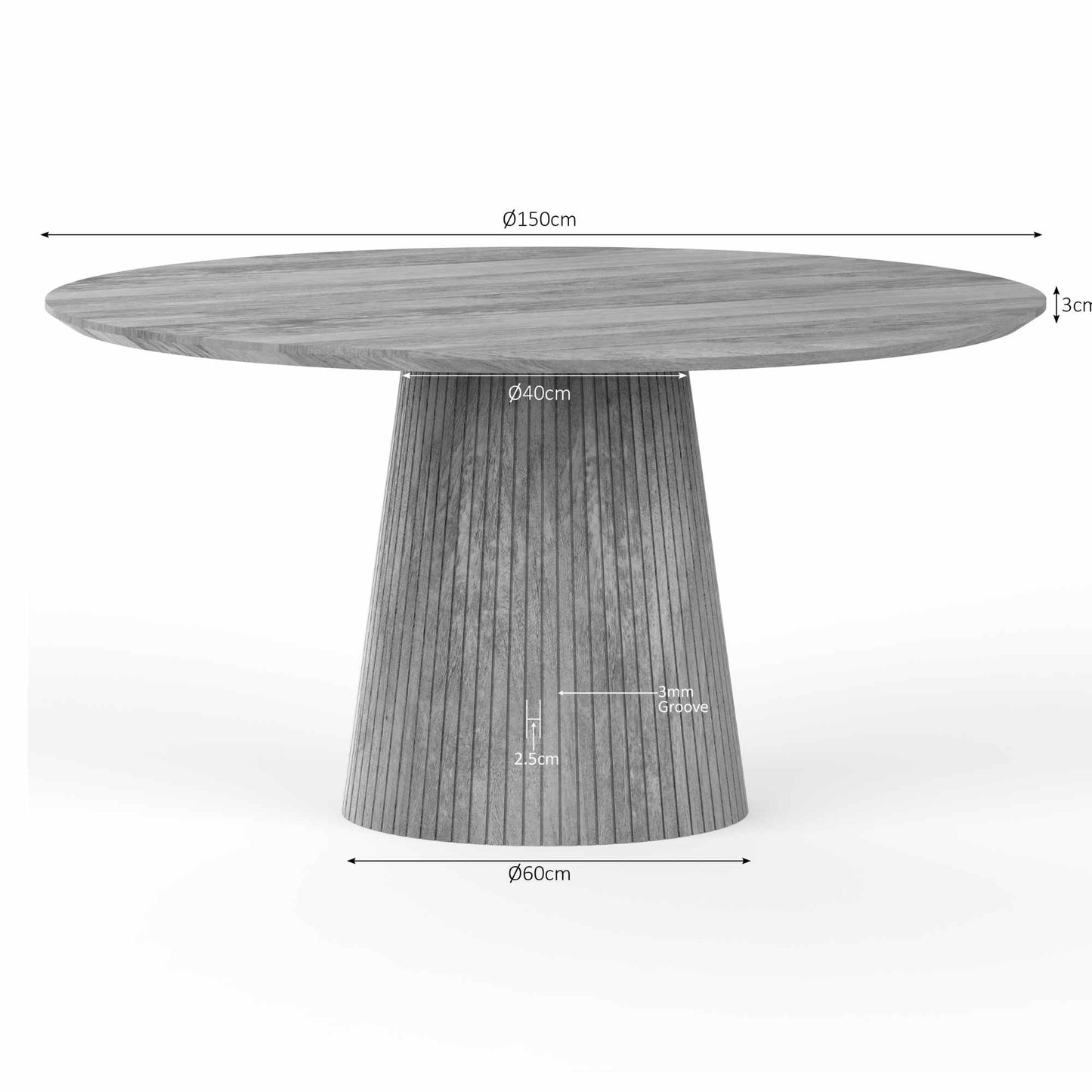 Eettafel Solana | mangohout | Taupe