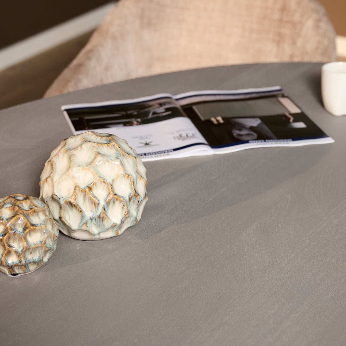 Eettafel Solana | mangohout | Taupe — Detail