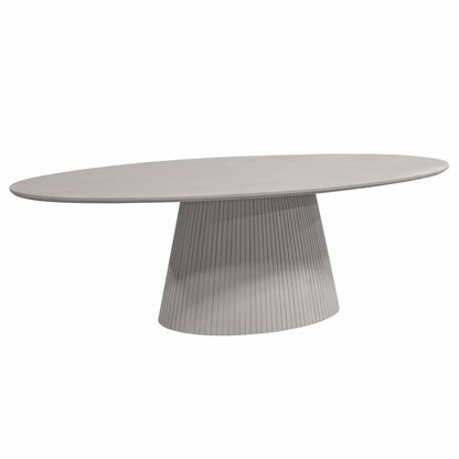 Eettafel Solana | mangohout | Taupe — Zijaanzicht - witfoto