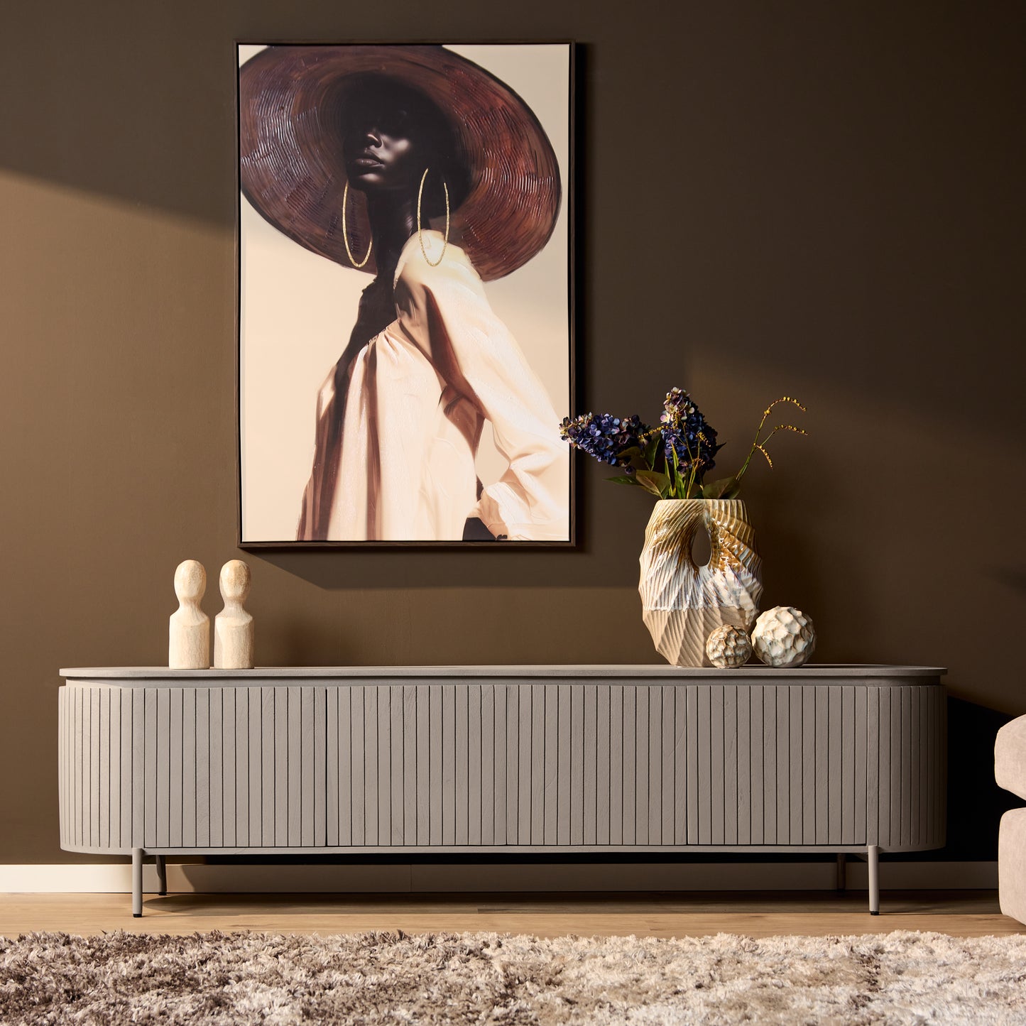 Tv meubel Solana | Mangohout | Taupe