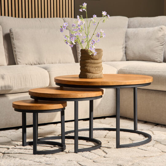 Salontafel Britt | Set van 3 | Mangohout | NIEUW