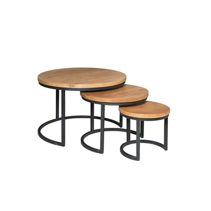 Salontafel Britt | Set van 3 | Mangohout | NIEUW