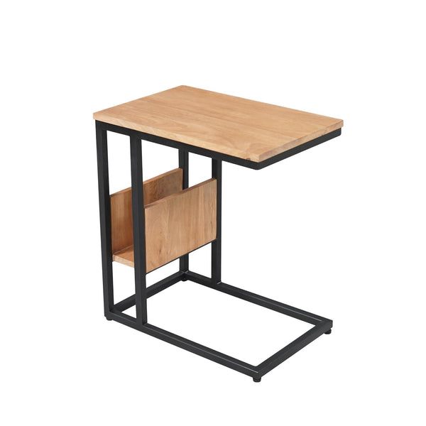 Laptoptafel Dakota | 48cm Hoog | Naturel Mangohout — Vooraanzicht - witfoto