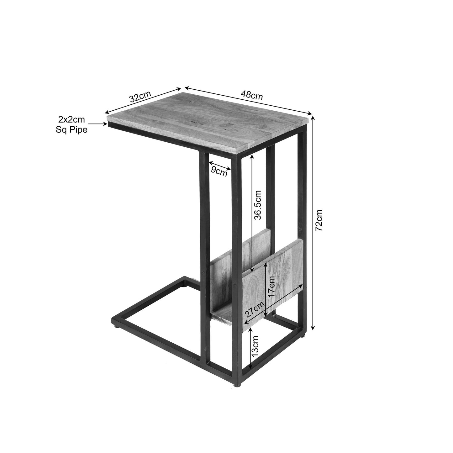 Laptoptafel Dakota | 72cm Hoog | Naturel Mangohout