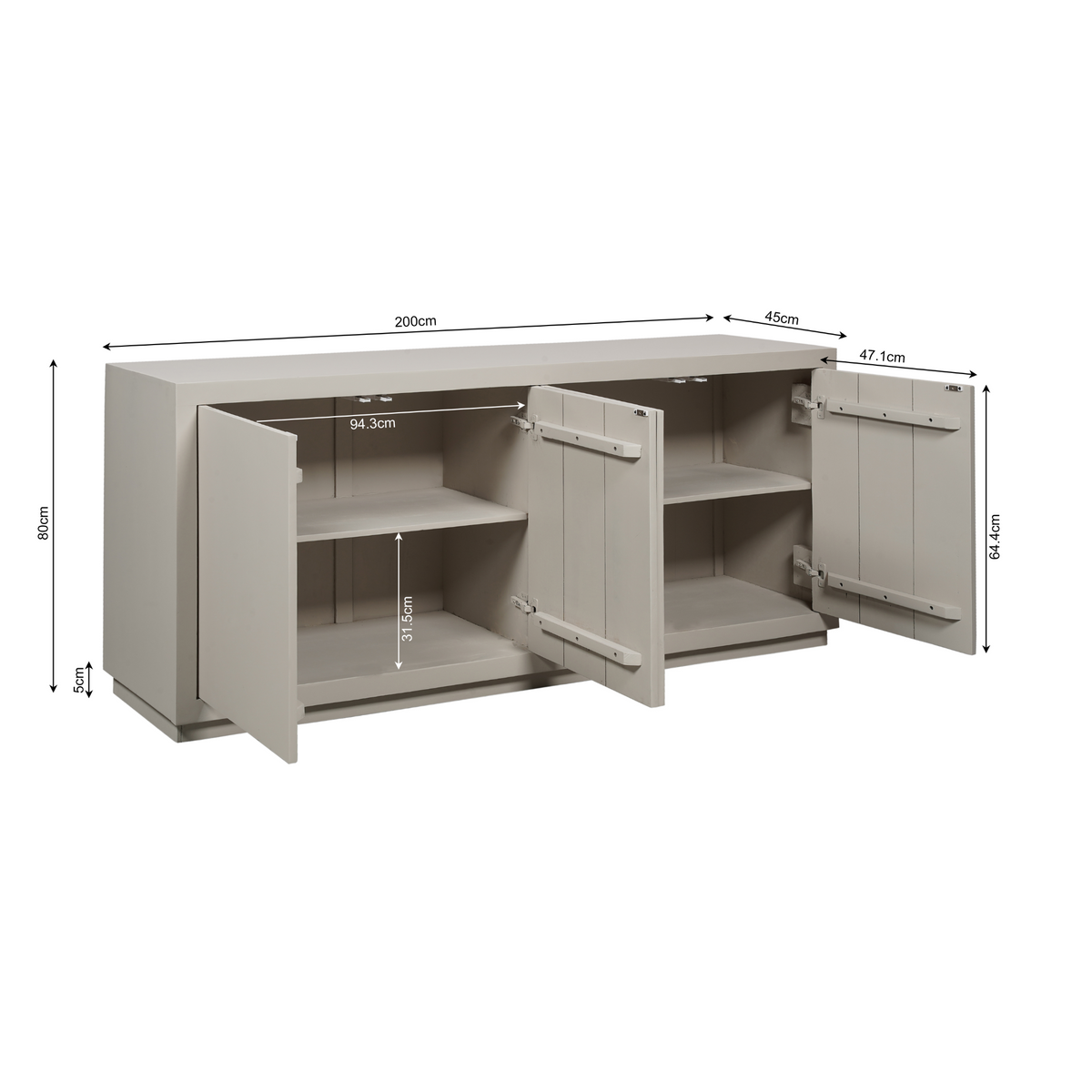 Dressoir Brussel | Sand — Maatvoering