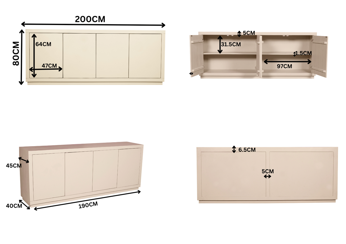 Dressoir Brussel | Sand — Maatvoering