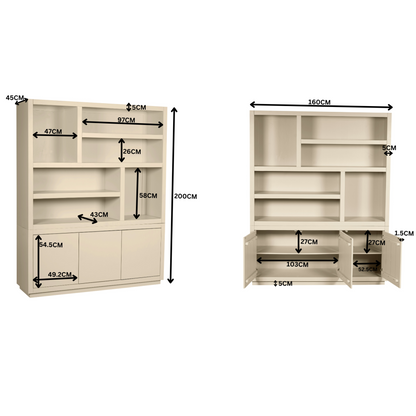 Vakkenkast Brussel | XL | Sand Mangohout — Maatvoering