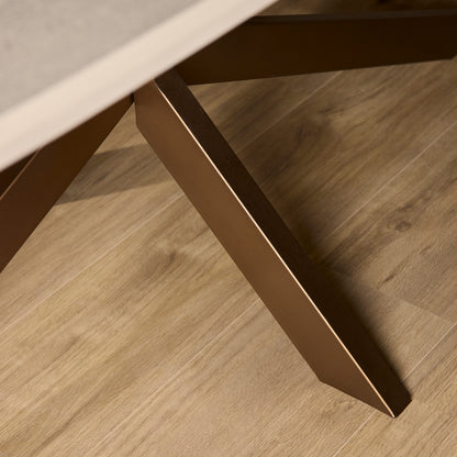 Eettafel Madison Sand | Deens Ovaal | Onderstel Koper — Detail