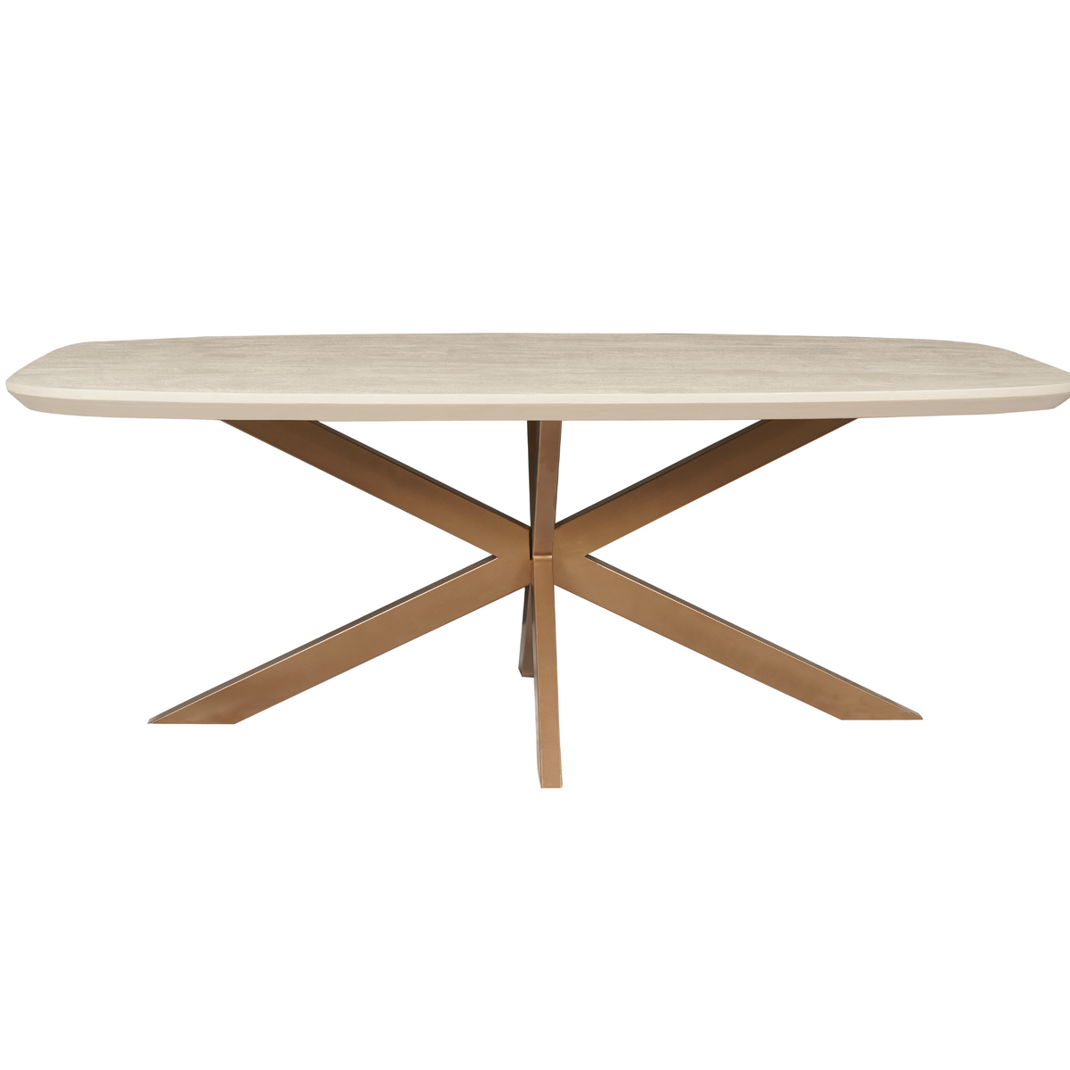 Eettafel Madison Sand | Deens Ovaal | Onderstel Koper