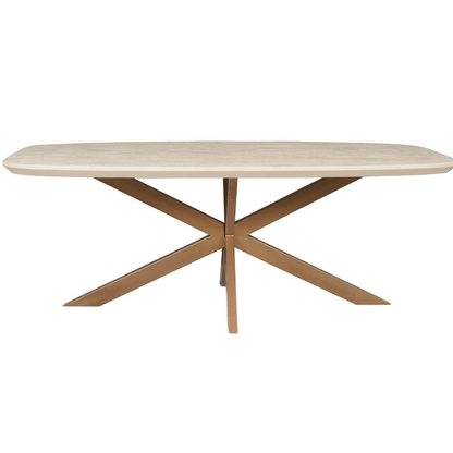 Eettafel Madison Sand | Deens Ovaal | Onderstel Koper