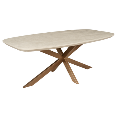 Eettafel Madison Sand | Deens Ovaal | Onderstel Koper