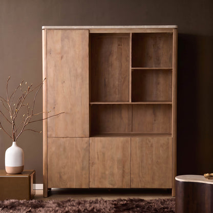 Vakkenkast XL Dallas Naturel Mangohout 160 cm