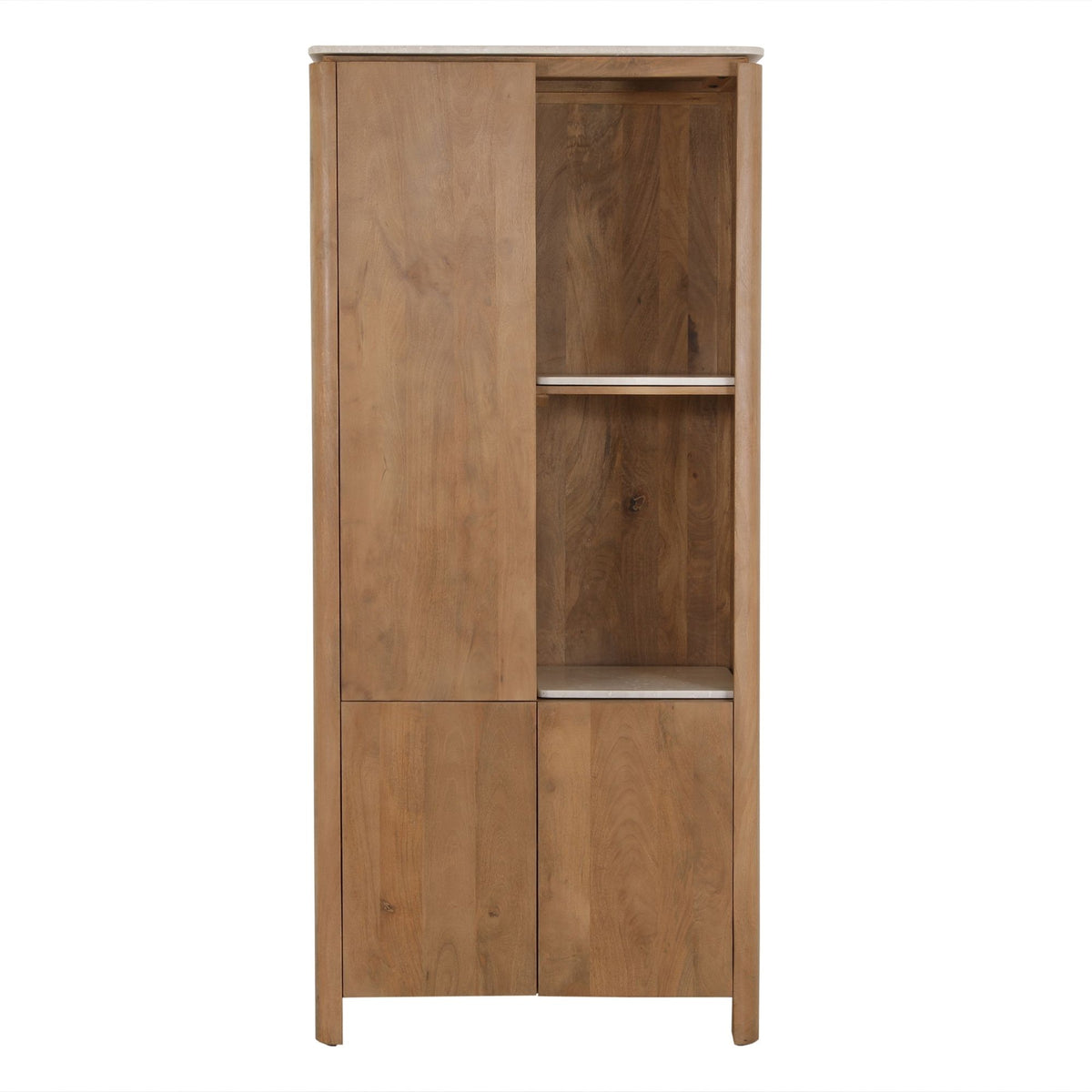 Vakkenkast Dallas Naturel Mangohout 90 cm — Vooraanzicht - witfoto