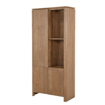 Vakkenkast Dallas Naturel Mangohout 90 cm — Zijaanzicht - witfoto
