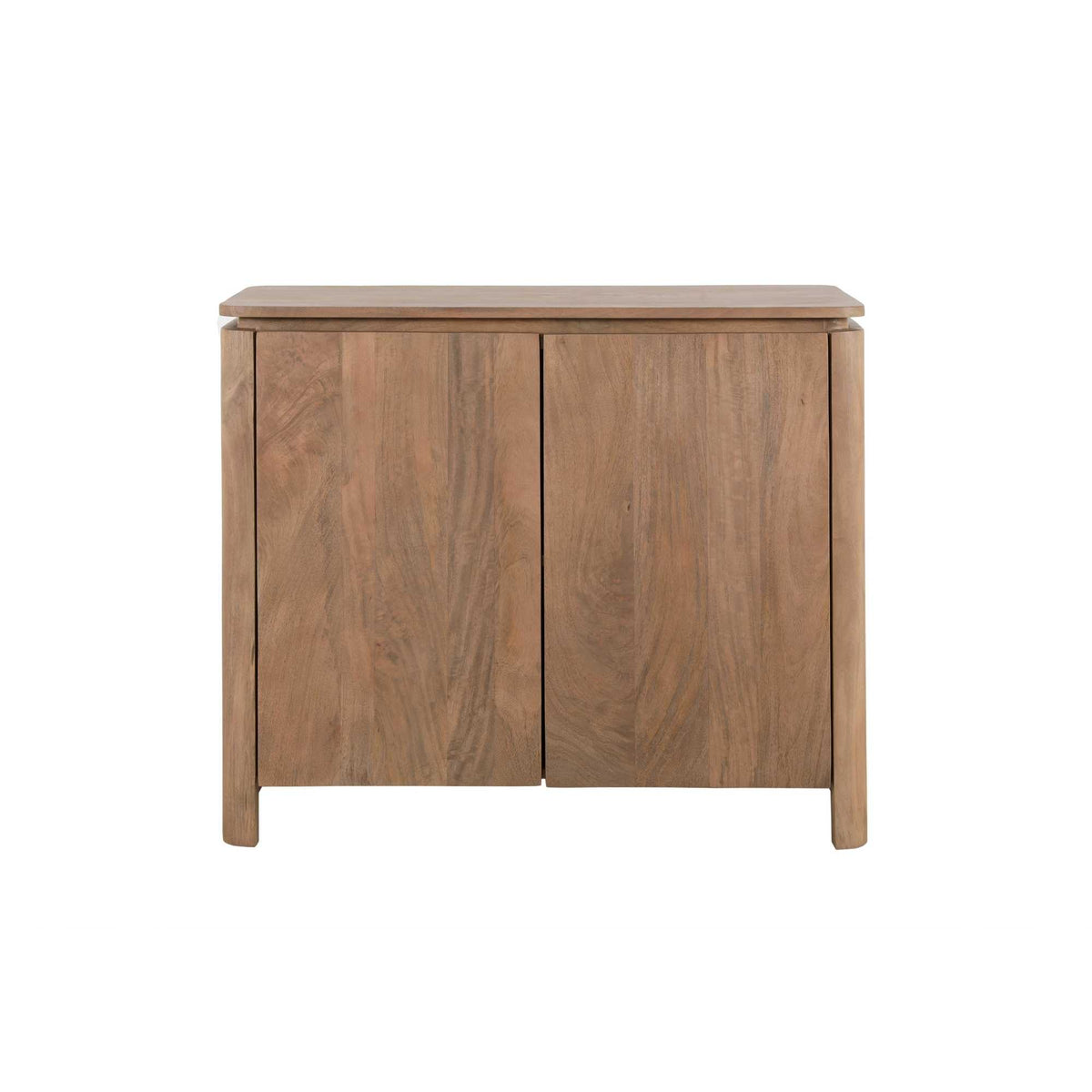 Dressoir Dallas naturel mangohout 100 cm, vooraanzicht op witte achtergrond