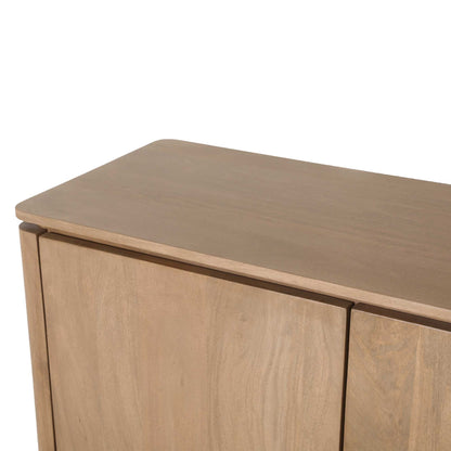 Dressoir Dallas naturel mangohout 165 cm, detail van het materiaal
