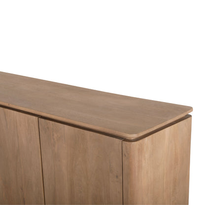 Dressoir Dallas naturel mangohout 210 cm, detail van het materiaal