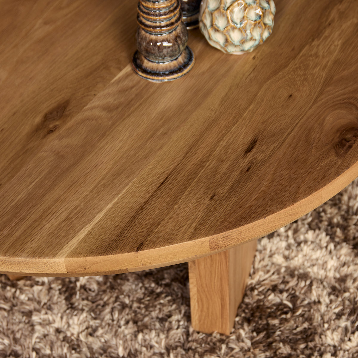 Salontafel Zillah naturel eikenhout, detail van het materiaal