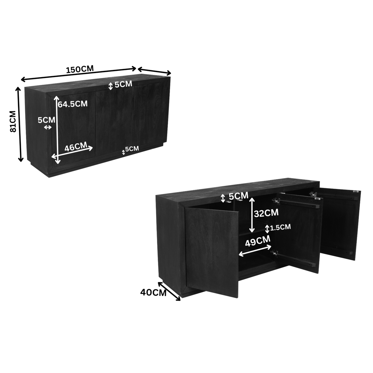 Dressoir Brussel | Black
