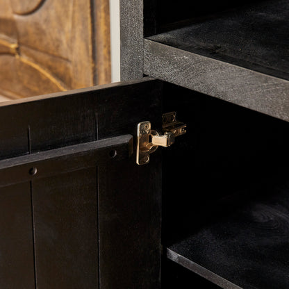 Boekenkast Brussel | 5 Vakken | Zwart Mangohout