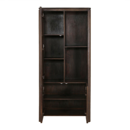 Vakkenkast Dallas Bruin Mangohout 90 cm — Vooraanzicht - witfoto