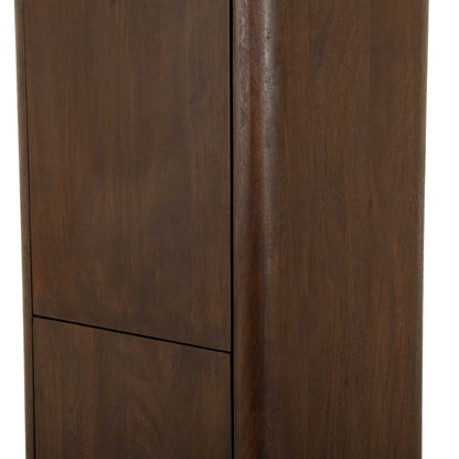 Opbergkast Dallas bruin mangohout 55 cm, detail van het materiaal