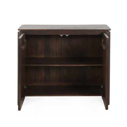 Dressoir Dallas bruin mangohout 100 cm, detail van de functie