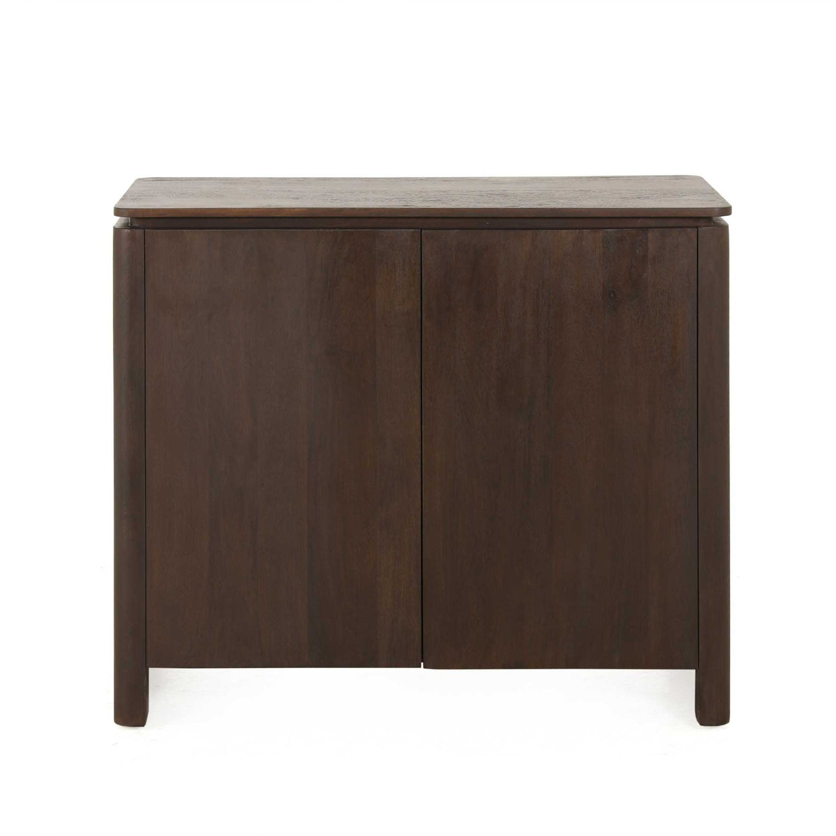 Dressoir Dallas bruin mangohout 100 cm, vooraanzicht op witte achtergrond
