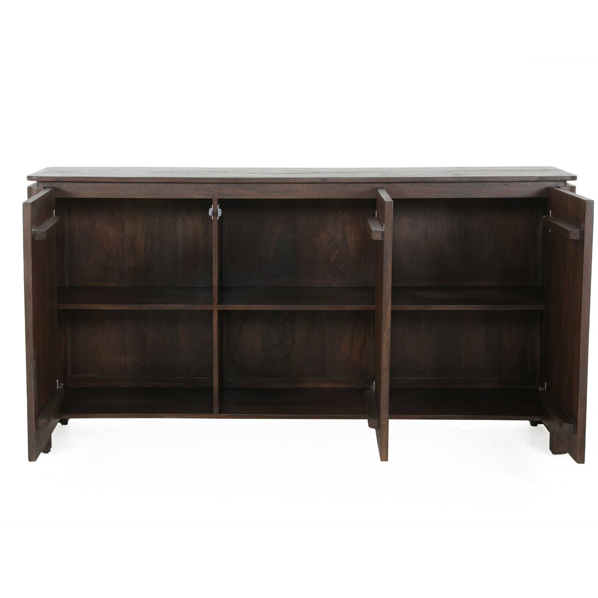 Dressoir Dallas bruin mangohout 165 cm, detail van de functie