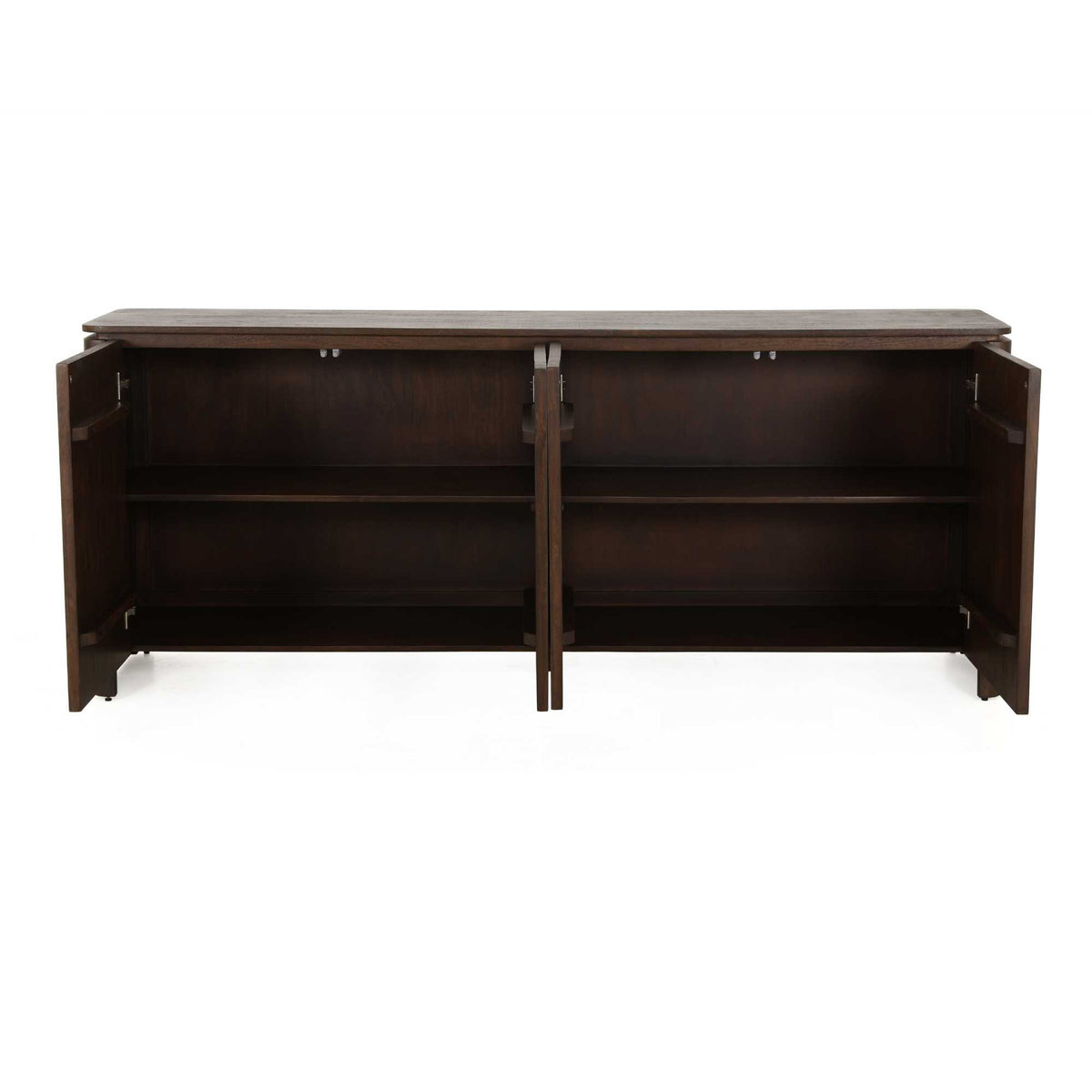 Dressoir Dallas bruin mangohout 210 cm, detail van de functie