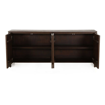 Dressoir Dallas bruin mangohout 210 cm, detail van de functie
