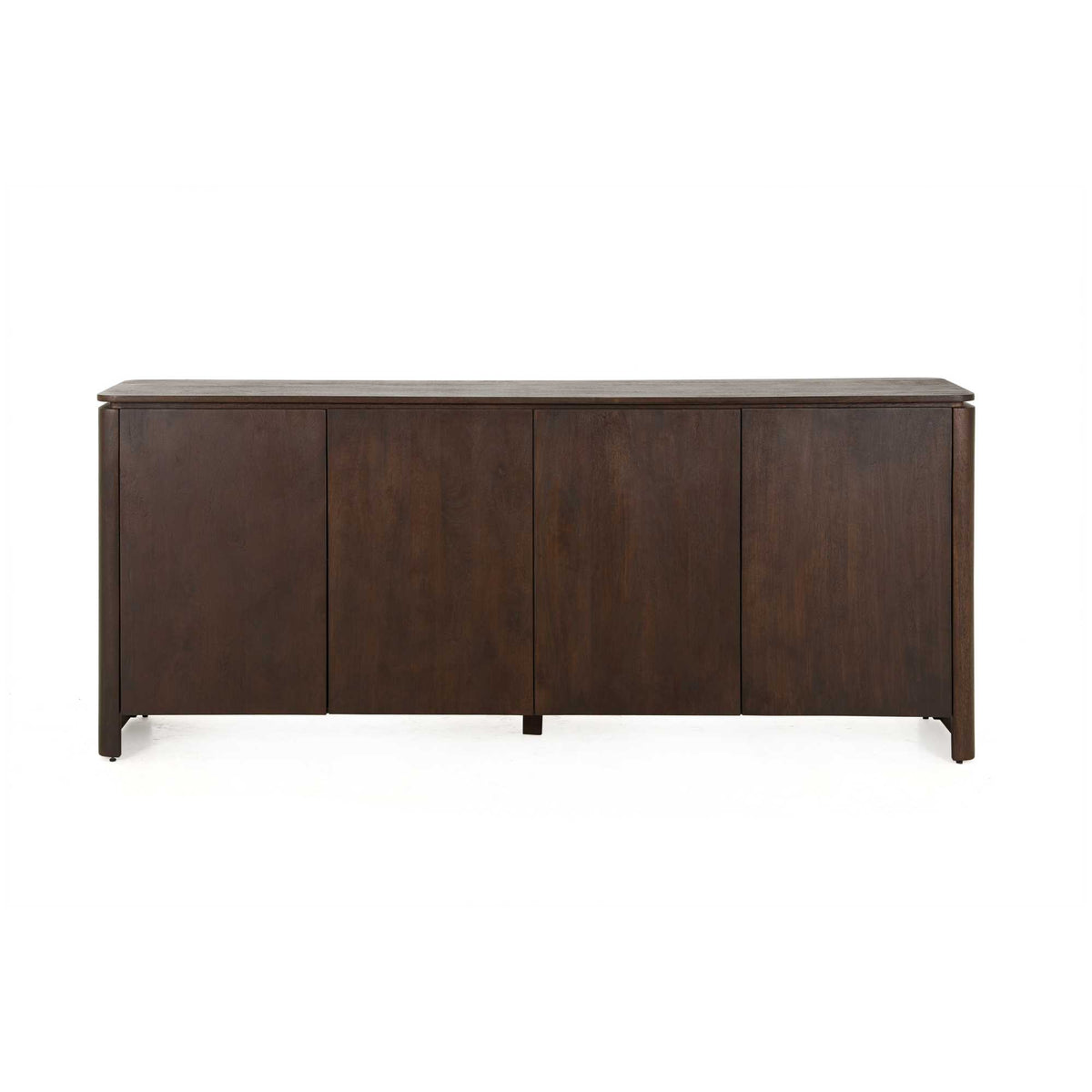Dressoir Dallas bruin mangohout 210 cm, vooraanzicht op witte achtergrond