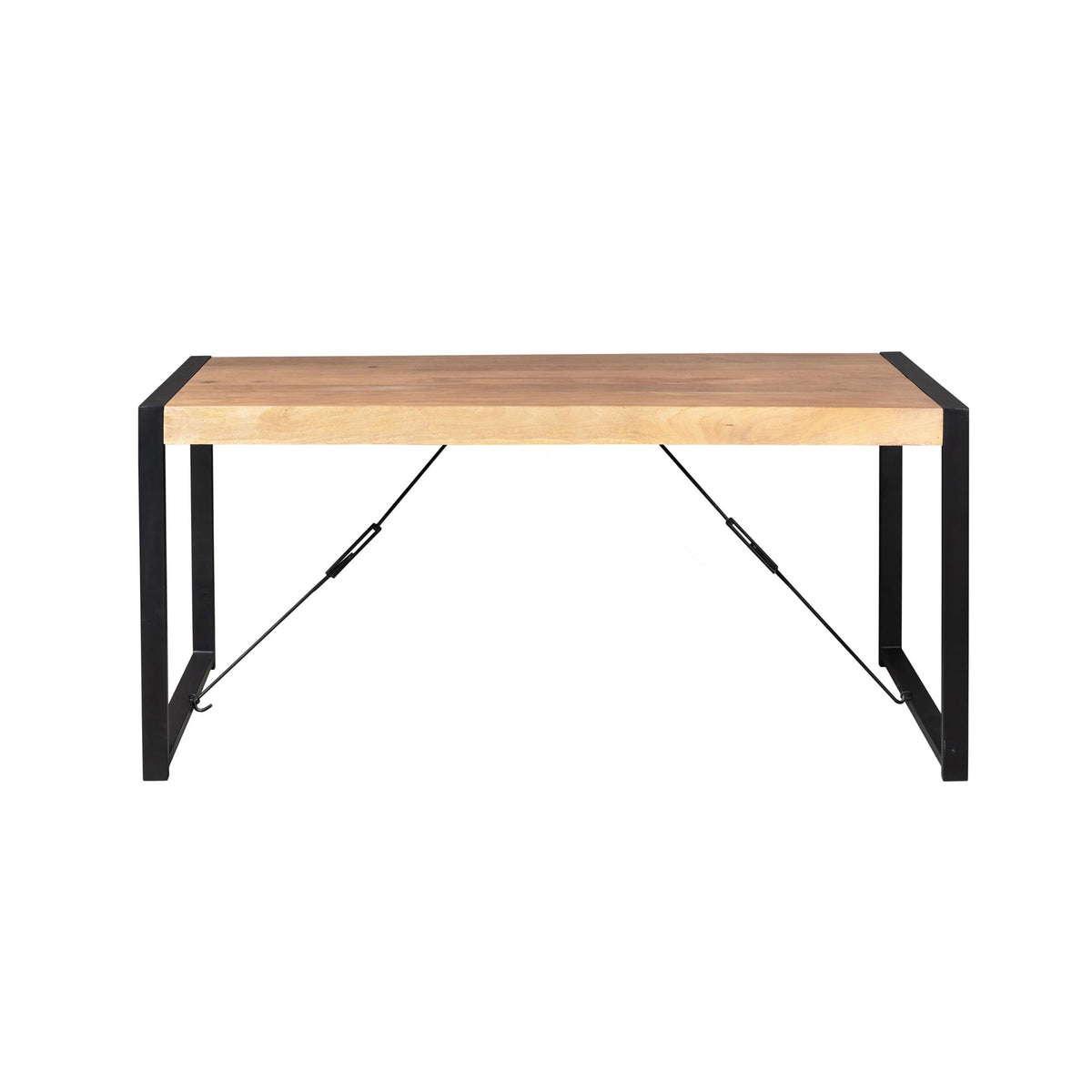 Eettafel Britt | Naturel Mango — Zijaanzicht - witfoto