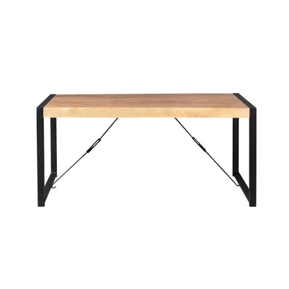 Eettafel Britt | Naturel Mango — Zijaanzicht - witfoto
